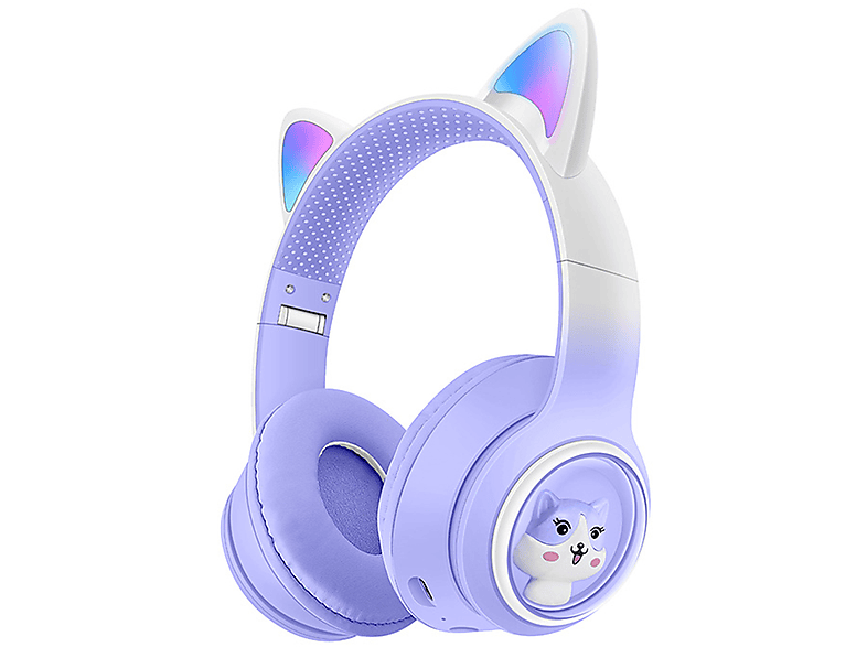 Auriculares inalámbricos  KINSI Hámster pequeño Circumaurales Bluetooth morado 